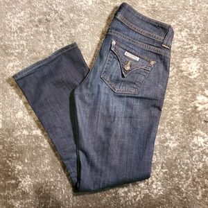 Hudson dark wash signature bootcut flap pocket